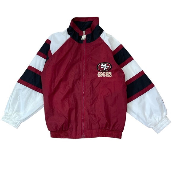 Vntg NFL Kids Touchdown Club Mighty Mac San Francisco 49ers Windbreaker Jacket